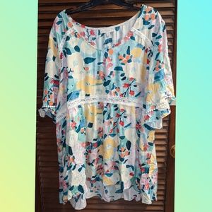 Plus size floral blouse